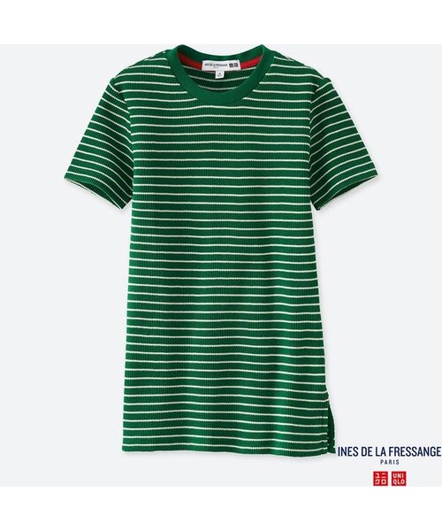 UNIQLO（ユニクロ）の「ワッフルクルーネックＴ（半袖）＋E（Tシャツ/カットソー・レディース・NAVY 69/RED 15/GREEN 55/OFF WHITE 01・XXL/L/3XL/S/XS/M/XL）」の3枚目の写真