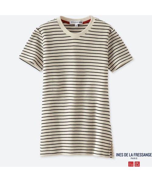 UNIQLO（ユニクロ）の「ワッフルクルーネックＴ（半袖）＋E（Tシャツ/カットソー・レディース・NAVY 69/RED 15/GREEN 55/OFF WHITE 01・XXL/L/3XL/S/XS/M/XL）」の2枚目の写真