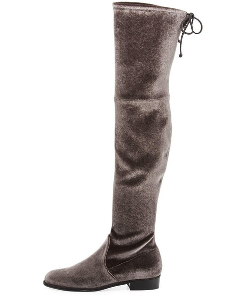 STUART WEITZMAN（スチュアートワイツマン）の「Stuart Weitzman Lowland Velvet Over-The-Knee Boot（ブーツ・レディース・Gray/BALTIC/Black・8b / 38eu/9.5b / 39.5eu/10b / 40eu/9b / 39eu/7.5b / 37.5eu/6b / 36eu）」の5枚目の写真