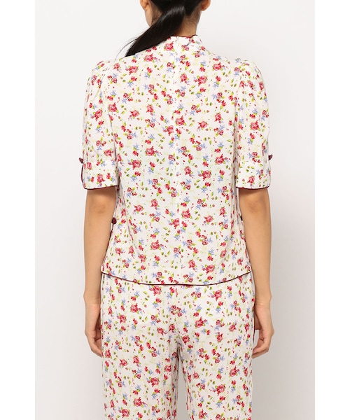 G.V.G.V.（ジーヴィージーヴィー）の「PRINTED RAYON CREPE HIGH NECK BLOUSE（トップス・レディース・WHITE/BLACK・34/36）」の7枚目の写真