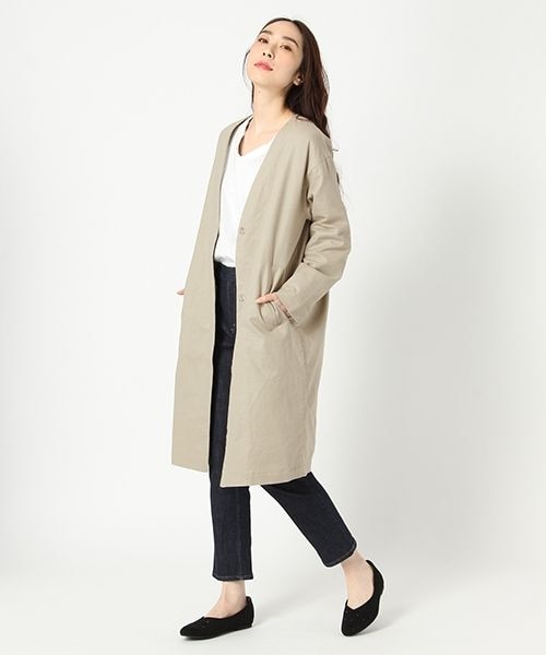 studio CLIP（スタディオクリップ）の「コットンリネンノーカラー