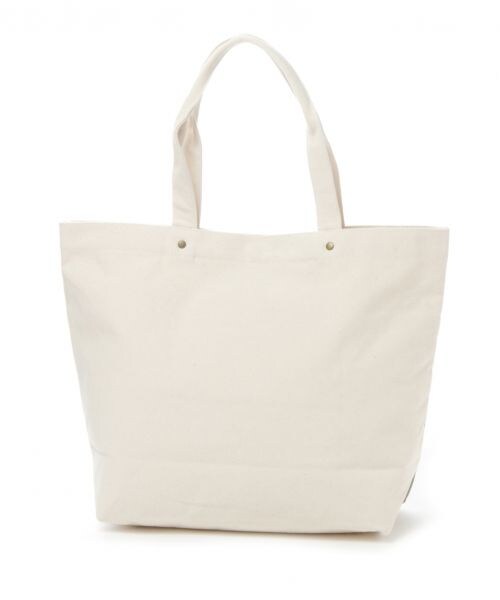 studio CLIP（スタディオクリップ）の「ポケットロゴトートバッグL（バッグ・グレー/カーキ）」の4枚目の写真