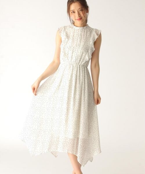 Mysty Woman ミスティウーマン の ランダムドットノースリワンピース ワンピース ドレス Wear