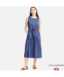 UNIQLO | リネンブレンドAラインワンピース（ノースリーブ）(ワンピース)