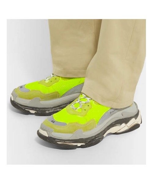 BALENCIAGA（バレンシアガ）の「Balenciaga Triple S Mesh And Suede Sneakers（スニーカー・メンズ・Yellow・Eu44）」の4枚目の写真
