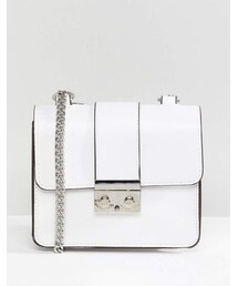 Bershka | Bershka Chain Strap Mini Satchel Bag In White(ショルダーバッグ)