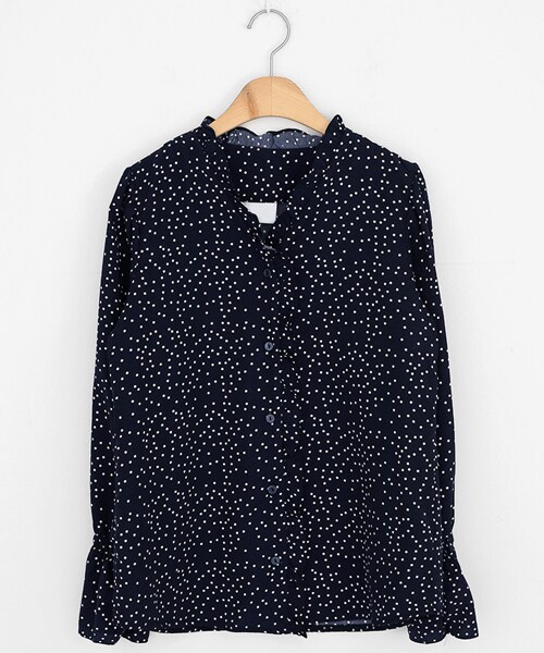 DHOLIC(ディーホリック)の「フリルVネックドットブラウス(シャツ/ブラウス・レディース・ホワイト/その他・FREE)」の2枚目の写真