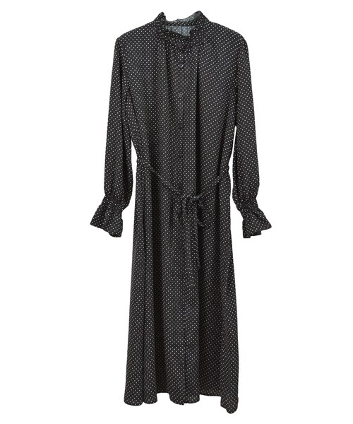 STYLEBLOCK（スタイルブロック）の「ドットプリントフリルネックワンピース（ワンピース・レディース・ホワイト/ピンク/ラベンダー/ブラック・M）」の3枚目の写真