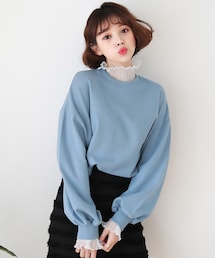 DHOLIC | プリーツレースヘムスウェット(スウェット)