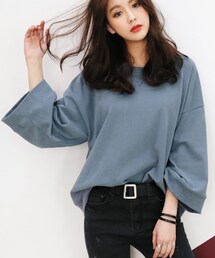 DHOLIC | ワイドスリーブラウンドネックスウェットTシャツ(Tシャツ/カットソー)