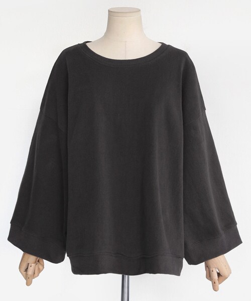 DHOLIC（ディーホリック）の「ワイドスリーブラウンドネックスウェットTシャツ（Tシャツ/カットソー・レディース・ブルー/グレー/ベージュ/ホワイト・FREE）」の3枚目の写真