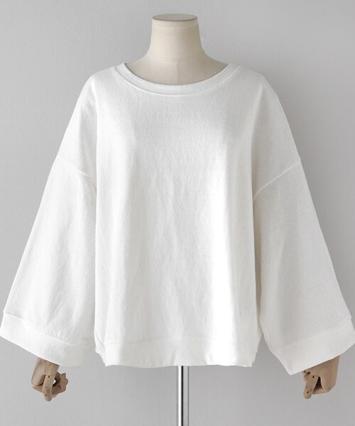 DHOLIC（ディーホリック）の「ワイドスリーブラウンドネックスウェットTシャツ（Tシャツ/カットソー・レディース・ブルー/グレー/ベージュ/ホワイト・FREE）」の2枚目の写真