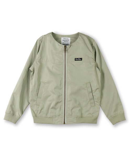 RADCHAP（ラッドチャップ）の「ノーカラージップアップジャケット（ブルゾン・キッズ・サックス/グレー・90～140）」の2枚目の写真