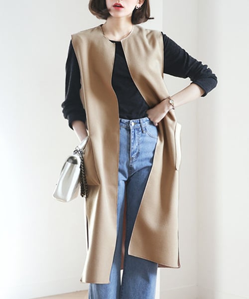 DHOLIC（ディーホリック）の「ストラップSETロングベスト（ベスト・レディース・グレー/ベージュ/ホワイト/その他/ブラック・FREE）」の4枚目の写真