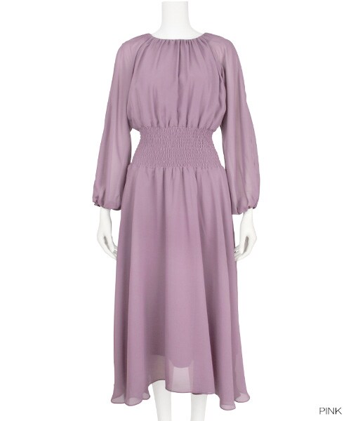 RANDA（ランダ）の「2018SS新作/肩あきシャーリングワンピース（ワンピース/ドレス・レディース・ブラック/ピンク/ネイビー・0/1）」の2枚目の写真