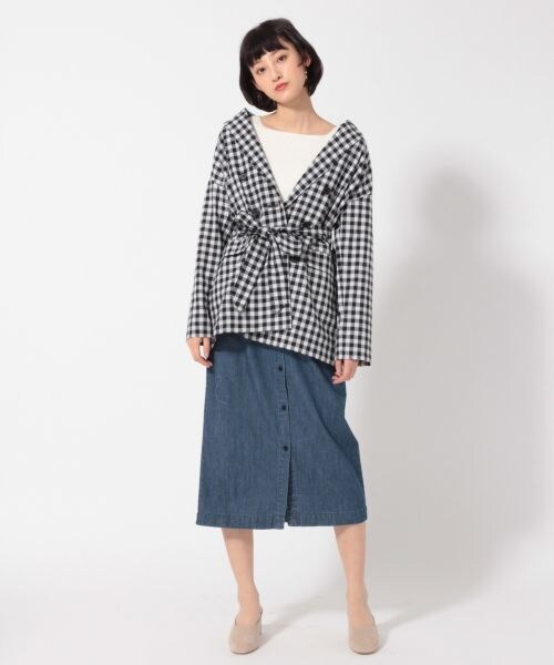 LOWRYS FARM（ローリーズファーム）の「ギンガムチェックジャケット（ジャケット/アウター・ギンガム/オレンジ）」の4枚目の写真