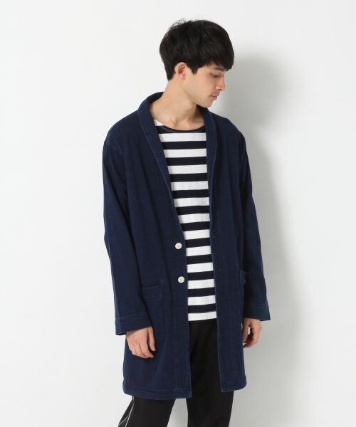 RAGEBLUE（レイジブルー）の「デニムショールコート（ジャケット/アウター・ブルー/ネイビー）」の2枚目の写真