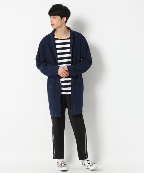 RAGEBLUE（レイジブルー）の「デニムショールコート（ジャケット/アウター・ブルー/ネイビー）」の4枚目の写真