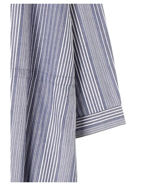 earth music&ecology（アースミュージックアンドエコロジー）の「・ドロストシャツワンピース（ワンピース/ドレス・ベージュ/カーキ/ネイビー/ストライプネイビー/ストライプホワイト・F）」の8枚目の写真