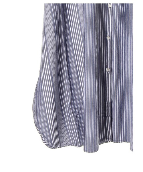 earth music&ecology（アースミュージックアンドエコロジー）の「・ドロストシャツワンピース（ワンピース/ドレス・ベージュ/カーキ/ネイビー/ストライプネイビー/ストライプホワイト・F）」の9枚目の写真