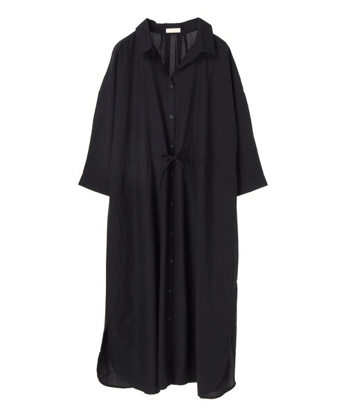 earth music&ecology（アースミュージックアンドエコロジー）の「・ドロストシャツワンピース（ワンピース/ドレス・ベージュ/カーキ/ネイビー/ストライプネイビー/ストライプホワイト・F）」の13枚目の写真