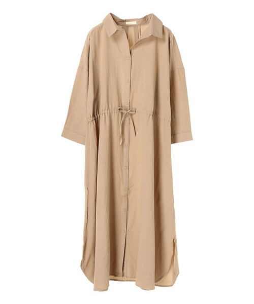 earth music&ecology（アースミュージックアンドエコロジー）の「・ドロストシャツワンピース（ワンピース/ドレス・ベージュ/カーキ/ネイビー/ストライプネイビー/ストライプホワイト・F）」の11枚目の写真