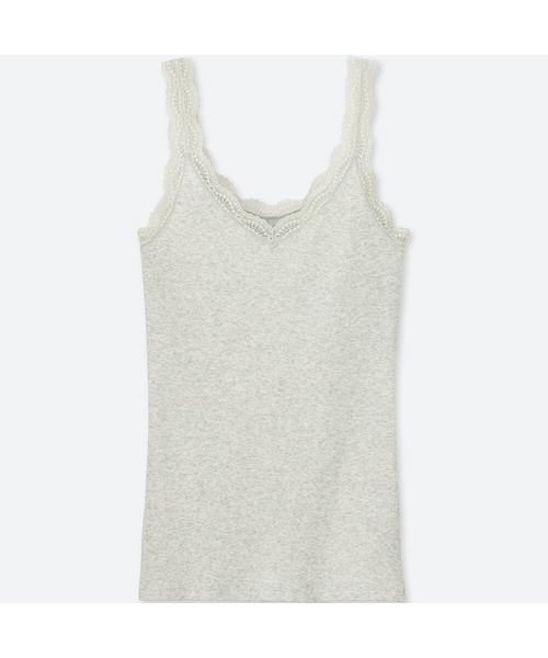 UNIQLO（ユニクロ）の「2WAYリブレースタンクトップ（Tシャツ/カットソー・レディース・WHITE 00/YELLOW 41/LIGHT GRAY 02/OLIVE 56/BLACK 09/ORANGE 22/NAVY 69/RED 13/GREEN 54/PURPLE 71・XS/XXL/S/3XL/L/M/XL）」の3枚目の写真