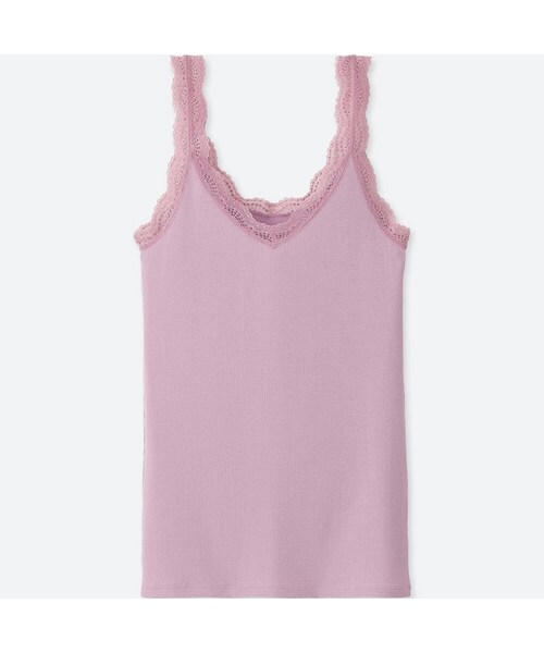 UNIQLO（ユニクロ）の「2WAYリブレースタンクトップ（Tシャツ/カットソー・レディース・WHITE 00/YELLOW 41/LIGHT GRAY 02/OLIVE 56/BLACK 09/ORANGE 22/NAVY 69/RED 13/GREEN 54/PURPLE 71・XS/XXL/S/3XL/L/M/XL）」の7枚目の写真