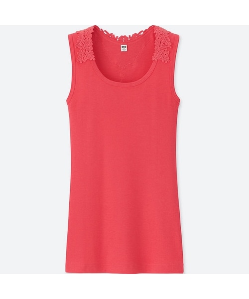 UNIQLO（ユニクロ）の「バックレースタンクトップ（Tシャツ/カットソー・レディース・BROWN 34/GRAY 03/PINK 12/BLUE 63/NAVY 69/WHITE 00/BLACK 09・M/XS/S/L/XXL/XL/3XL）」の7枚目の写真