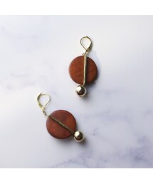 Handmade | Wood Brass Gold Earrings(ピアス（両耳用）)