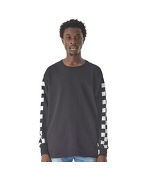Sandinista | Sandinista "Easy Fit Ichimatsu Print L-S Tee" （ブラック）(Tシャツ/カットソー)