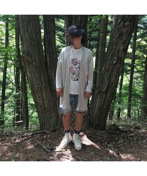 STOF（ストフ）の「stof　アーミッシュリネンガウンカーデ（OLIVE）（カーディガン/ボレロ・メンズ・その他）」の10枚目の写真