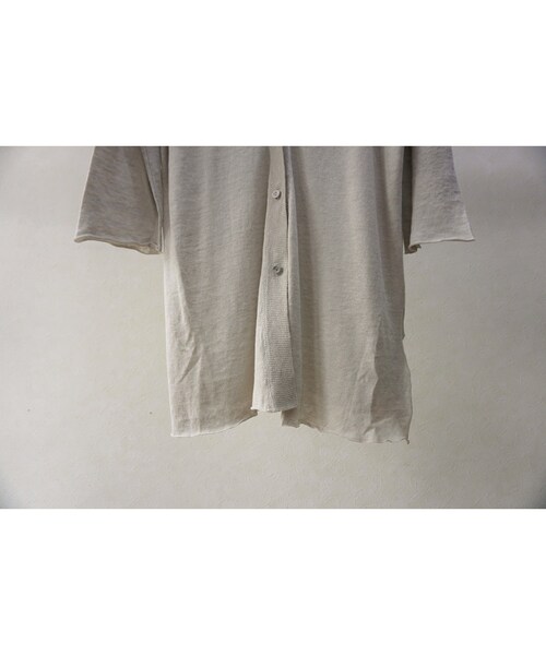 STOF（ストフ）の「stof　アーミッシュリネンガウンカーデ（OLIVE）（カーディガン/ボレロ・メンズ・その他）」の3枚目の写真