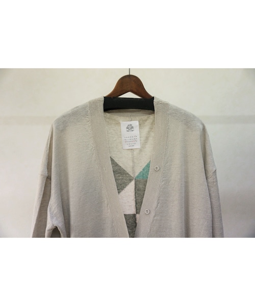 STOF（ストフ）の「stof　アーミッシュリネンガウンカーデ（OLIVE）（カーディガン/ボレロ・メンズ・その他）」の2枚目の写真