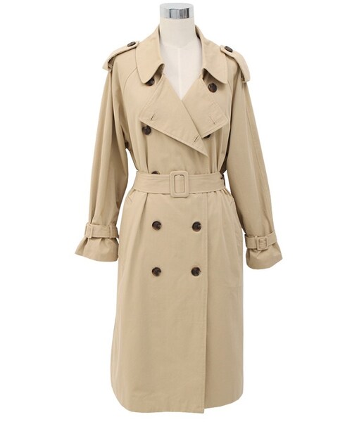 Dailyabout(デイリーアバウト)の「ダブルボタンベルトトレンチコート(トレンチコート・レディース・ベージュ・FREE)」の1枚目の写真