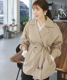 DHOLIC | ベルトSETショートトレンチジャケット(トレンチコート)