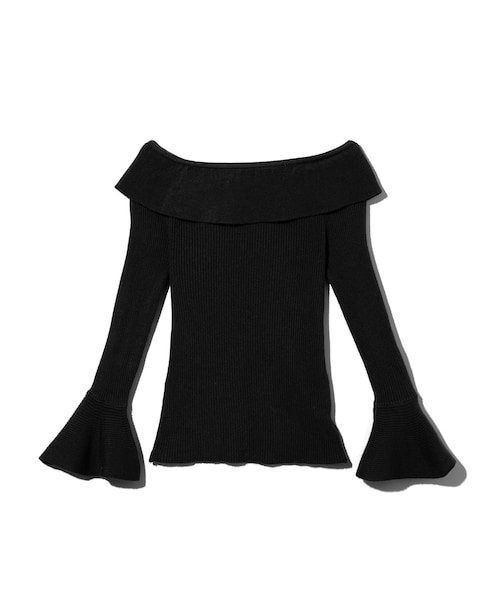 GRL（グレイル）の「フレアスリーブオフショルニットトップス（ニット
