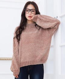 Girly Doll | リブモールニット(Tネックver)(ニット/セーター)