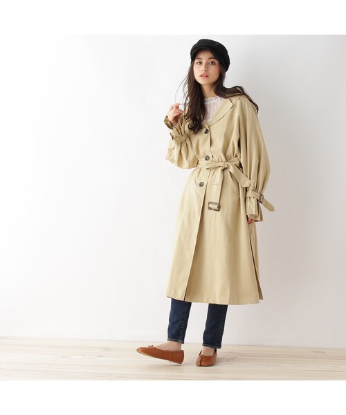 OZOC（オゾック）の「袖デザイントレンチコート（ジャケット/アウター・レディース・ベージュ/グレー・その他）」の13枚目の写真