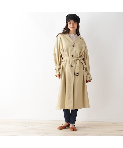 OZOC（オゾック）の「袖デザイントレンチコート（ジャケット/アウター・レディース・ベージュ/グレー・その他）」の3枚目の写真
