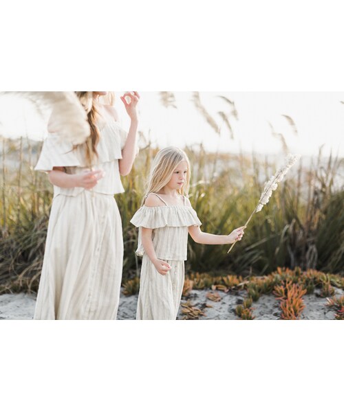 cache cache（カシュ カシュ）の「Rylee＆cru  stripe off the shoulder top（シャツ/ブラウス・キッズ・その他）」の3枚目の写真