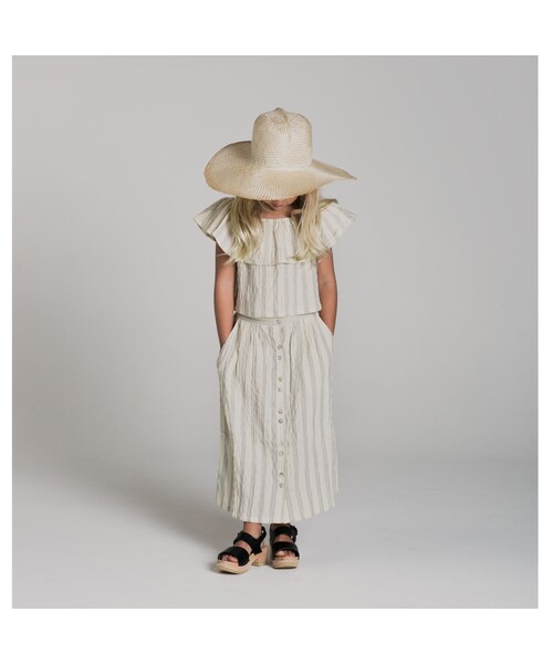 cache cache（カシュ カシュ）の「Rylee＆cru  stripe off the shoulder top（シャツ/ブラウス・キッズ・その他）」の2枚目の写真