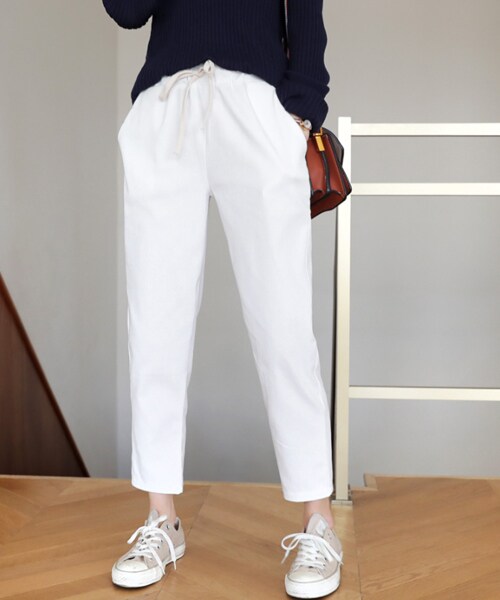 DHOLIC(ディーホリック)の「ドローストリングスリムパンツ(その他パンツ・レディース・ホワイト/ベージュ/ブルー/グリーン/グレー/ブラック/その他・FREE)」の1枚目の写真