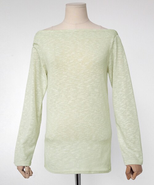 DHOLIC（ディーホリック）の「テクスチャーボートネックTシャツ（Tシャツ/カットソー・レディース・ブラック/ホワイト/イエロー/グリーン/ピンク・FREE）」の4枚目の写真