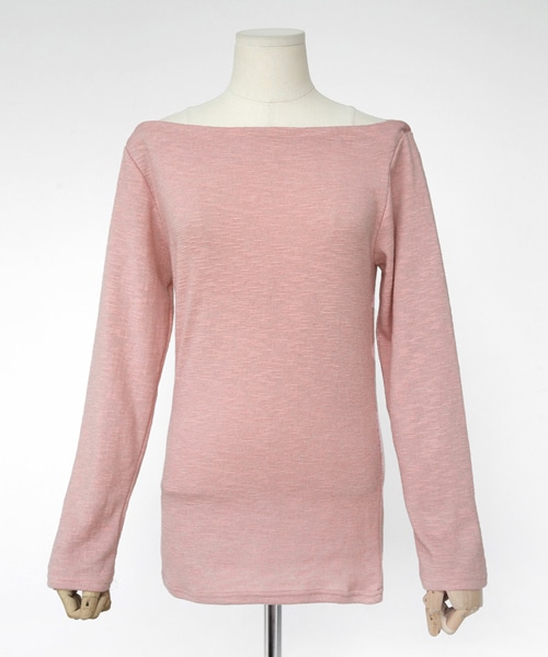 DHOLIC（ディーホリック）の「テクスチャーボートネックTシャツ（Tシャツ/カットソー・レディース・ブラック/ホワイト/イエロー/グリーン/ピンク・FREE）」の5枚目の写真