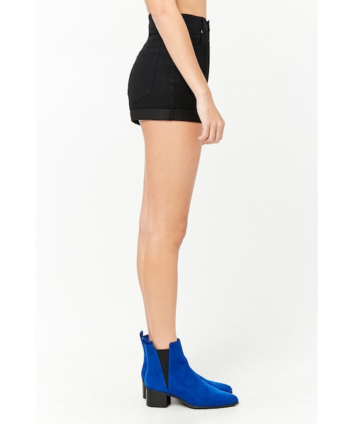 FOREVER 21(フォーエバー トゥエンティーワン)の「ハイウエストデニムショートパンツ(その他・レディース・INDIGO/BLACK・24/25/26/27/28/29/30/31/ONE SIZE/S/M/L/7/9)」の2枚目の写真