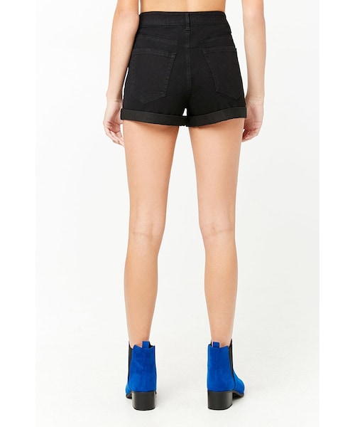 FOREVER 21(フォーエバー トゥエンティーワン)の「ハイウエストデニムショートパンツ(その他・レディース・INDIGO/BLACK・24/25/26/27/28/29/30/31/ONE SIZE/S/M/L/7/9)」の3枚目の写真