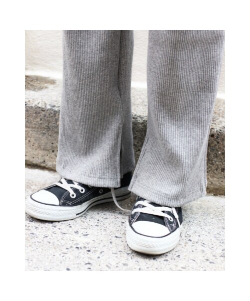 RED CHOP WORKS（レッドチョップワークス）の「(レッドチョップワークス）リブスリットパンツ（パンツ・レディース・ブラック/ベージュ/グレー/モカ・36/38）」の11枚目の写真