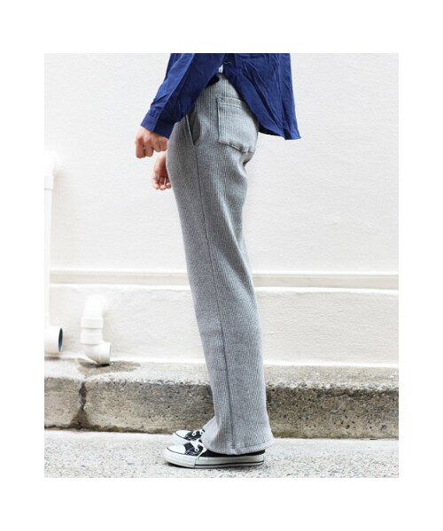 RED CHOP WORKS（レッドチョップワークス）の「(レッドチョップワークス）リブスリットパンツ（パンツ・レディース・ブラック/ベージュ/グレー/モカ・36/38）」の8枚目の写真