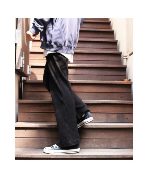 RED CHOP WORKS（レッドチョップワークス）の「(レッドチョップワークス）リブスリットパンツ（パンツ・レディース・ブラック/ベージュ/グレー/モカ・36/38）」の15枚目の写真